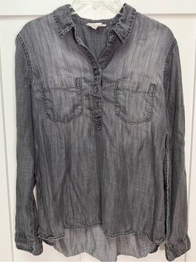 Olive & Oak Washed Charcoal Button Pullover Shirt
